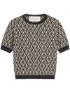 Valentino Garavani Toute La V Jacquard Virgin Wool Sweater In Neutrals