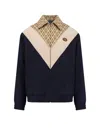 Valentino Wool And Cotton Jacket With Chevron Pattern In Multi