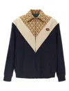 Valentino Wool And Cotton Jacket With Chevron Pattern In Black