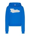 Valentino Embroidered Logo-patch Hoodie In Blue