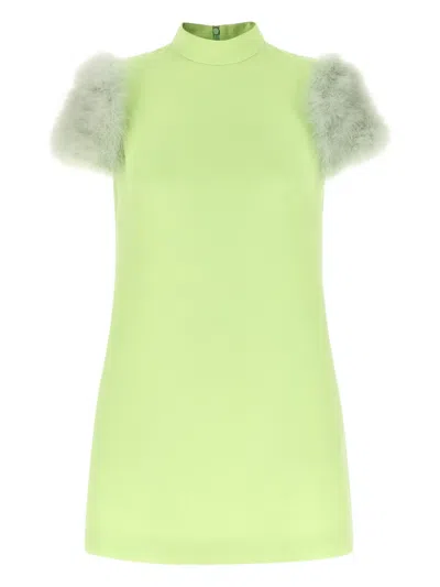 Valentino Garavani Feather Dress In Green