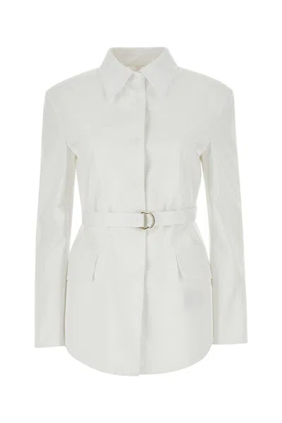 VALENTINO VALENTINO GARAVANI WHITE POPLIN OVERCOAT