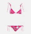 Valentino Archive Manifesto Printed Bikini In Pink