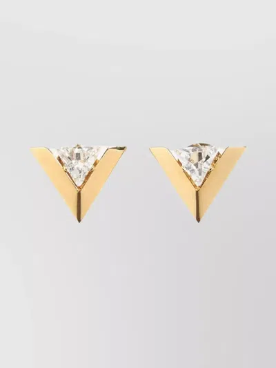VALENTINO GARAVANI TRIANGULAR CRYSTAL STUD EARRINGS