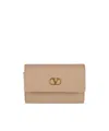 Valentino Logo-plaque Leather Wallet In Neutral