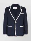 Valentino Blue Jersey Blazer With Torchon Piping