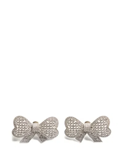 Valentino Garavani Trop Chou Earrings In Metal And Swarovski® Crystals In Silver
