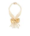 Valentino Trop Chou Necklace In Metal, Enamel, Pearls And Crystals In Yellow