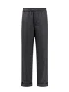 Valentino Men Virgin Wool Trouser With Fold At The Bottom In Grey