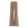 Valentino Garavani Melange Sand Wool Palazzo Pant In Brown