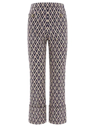 Valentino Tailored Trousers With Bold Geometric Pattern In Multi