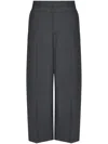 Valentino Belt Loop Wool Casual Pants In Grey