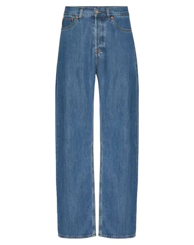 Valentino Trousers In Denim In Mbluedenm
