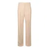 Valentino Tailored Trousers With Belt Loops And Cuffed Hem In Pink