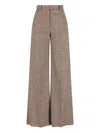 Valentino High Waist Wide Leg Trousers With Pleats In Multi