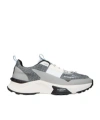 Valentino Garavani True Act Low Top Trainer In Mesh And Rubberised Fabric In Gray