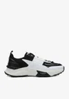 Valentino True Act Leather-trimmed Mesh And Rubber Sneakers In Black