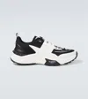 Valentino Garavani True Act Leather-trimmed Mesh And Rubber Sneakers In Black