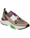 Valentino True Act Low Top Trainer In Mesh And Rubberised Fabric In Brown