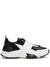 Valentino True Act Leather-trimmed Mesh And Rubber Sneakers In Black