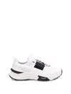 Valentino True Act Low Top Trainer In Mesh And Rubberised Fabric In White