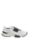 Valentino True Act Low Top Trainer In Mesh And Rubberised Fabric In White
