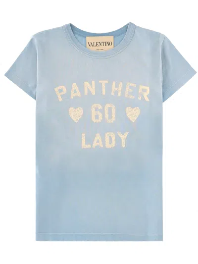 Valentino T-shirt In Cotone Stampato In Blue