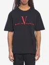 Valentino Black Crew Neck T-shirts In Black
