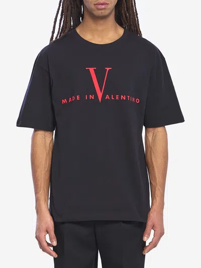 Valentino Cotton Jersey Tshirt In Black
