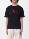 Valentino Black Crew Neck T-shirts In Black