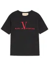 Valentino Black Crew Neck T-shirts In Black