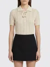 Valentino Embroidered Cotton Knit Polo Woman Ivory Xs In Neutral
