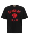 Valentino Garavani Cotton T-shirt With Panther Print In Black