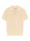 Valentino Embroidered Cotton Knit Polo Woman Ivory Xs In Brown