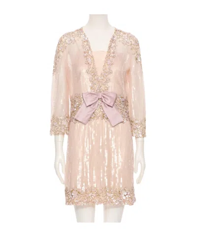 Valentino Tulle Embroidered Short Skirt In Orange