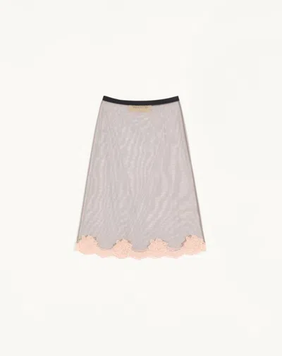 Valentino Tulle Skirt Woman Grey Xs In Gray