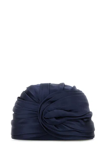 VALENTINO GARAVANI VALENTINO GARAVANI MIDNIGHT BLUE SATIN TURBAN