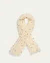Valentino Turkey And Pheasant Feather Scarf In Neutral
