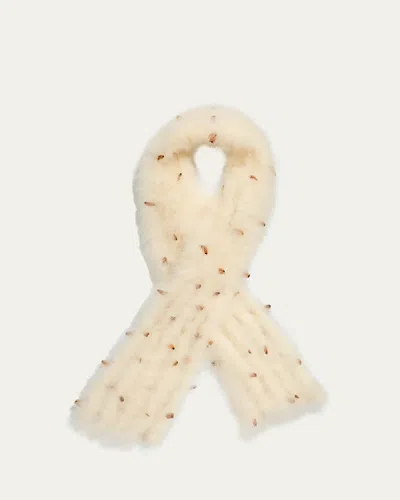 Valentino Turkey And Pheasant Feather Scarf In Neutral