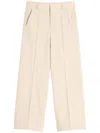 Valentino Wool Gabardine Trousers With Turn-ups In Neutrals