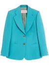Valentino Turquoise Blazer 2 Buttons In Clear Blue