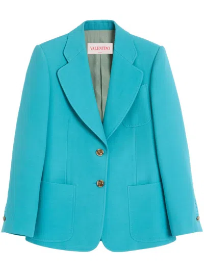 Valentino Turquoise Blazer 2 Buttons In Clear Blue