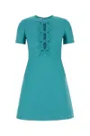 Valentino Wool Blend Dress Embroidered Detail