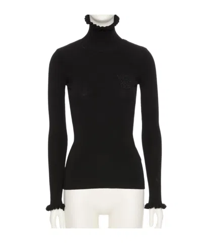 Valentino Turtleneck Long Sleeve Sweater In Black