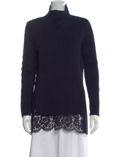 Pre-owned Valentino Turtleneck Sweater In Blue