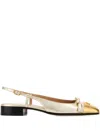 Valentino Valet Du Roi Vlogo Metallic Leather Slingback Ballerina Flats In Multi