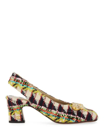 VALENTINO GARAVANI TWEED ADAMANTINE SLINGBACK PUMPS