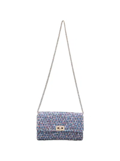 Valentino Garavani Tweed Cross Body Bag In Red