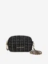 Valentino Tweed Crossbody Bag In Black