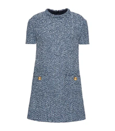 VALENTINO TWEED-DENIM MINI DRESS